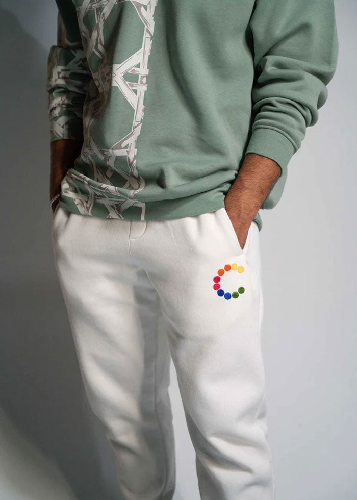 White Logo Sweatpants Men